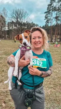 Aga i Baxter podczas dogtrekkingu